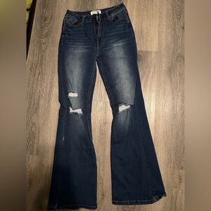 Women's Distressed Blue Jeans
